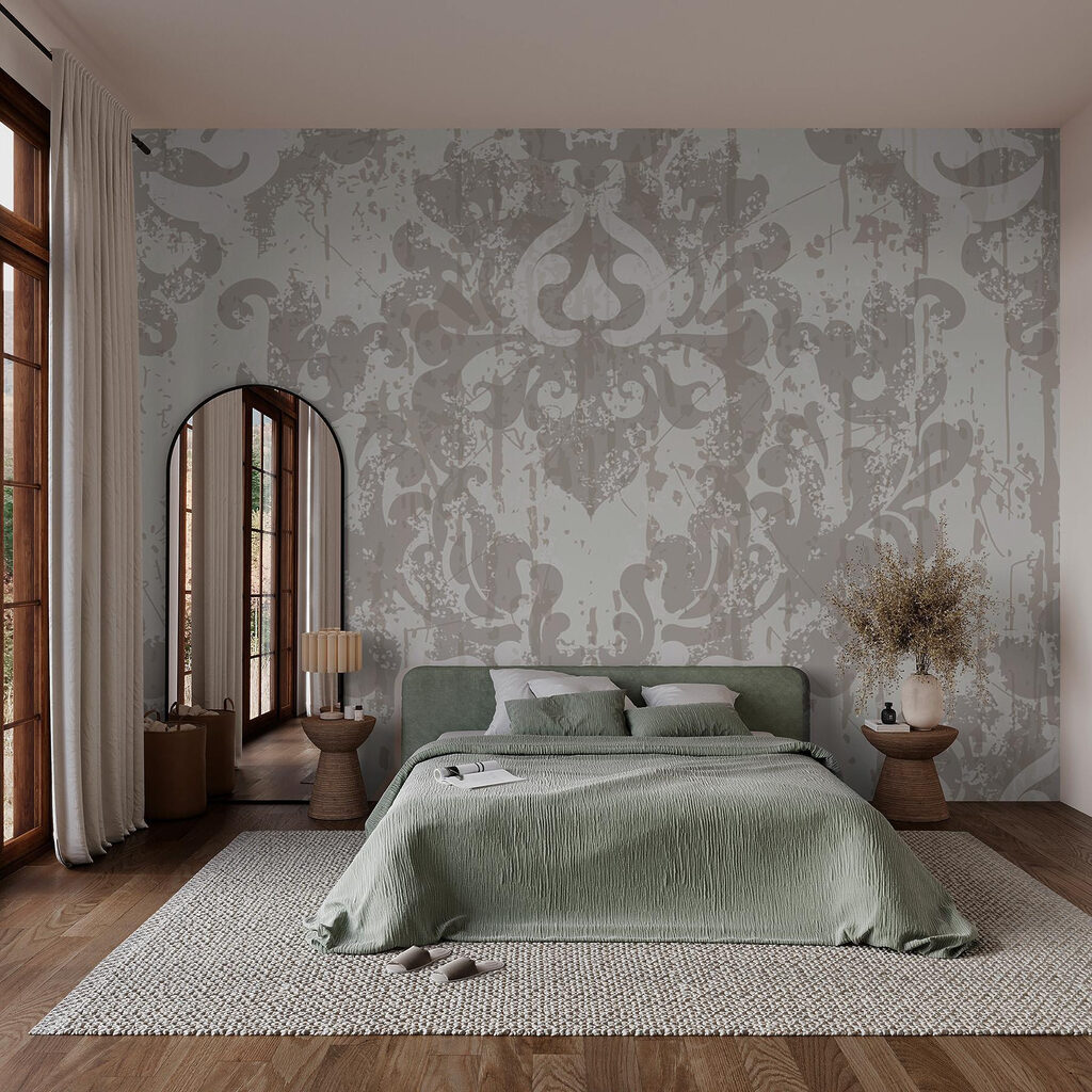 White and grey wallpaper