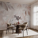 Wall mural Delicate leaves in soft tones