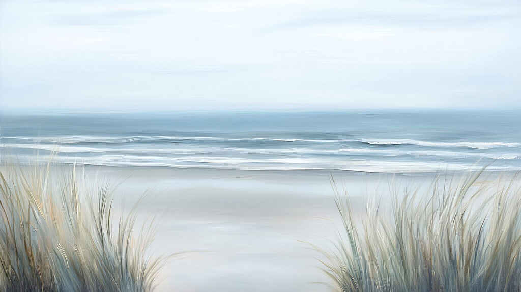 Beach with grass and waves w02869p 1024x574 - Beach with grass and waves