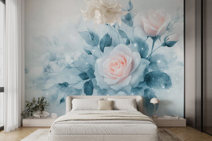 Delicate roses in soft hues