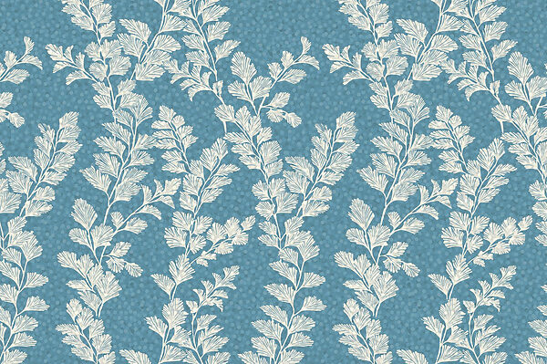 Pattern of white leaves on a blue background Pattern of white leaves on a blue background