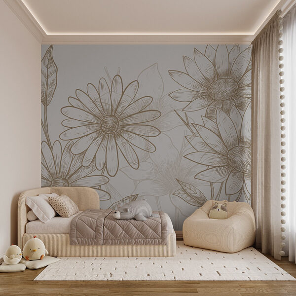 Drawing of flowers on a white background Drawing of flowers on a white background