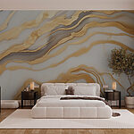 Wall murals Fluid lines in natural harmony
