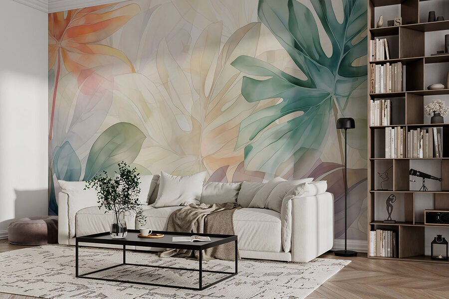 Soft hues of tropical foliage blending.