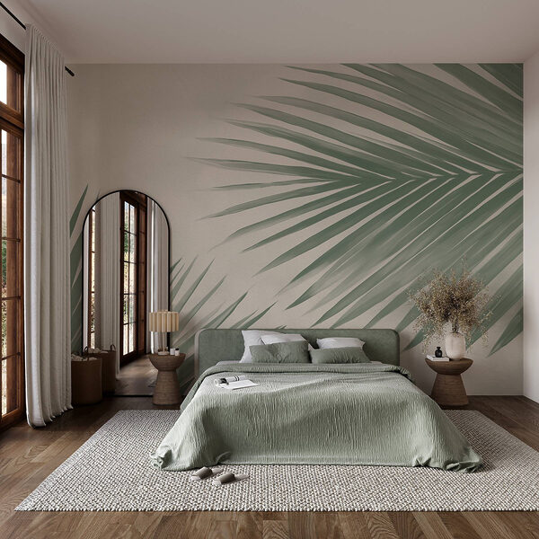 Fresh green palm leaves, nature’s touch Fresh green palm leaves, nature’s touch