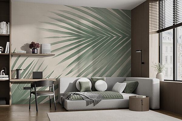 Fresh green palm leaves, nature’s touch Fresh green palm leaves, nature’s touch