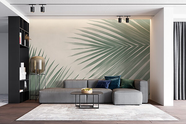 Fresh green palm leaves, nature’s touch Fresh green palm leaves, nature’s touch