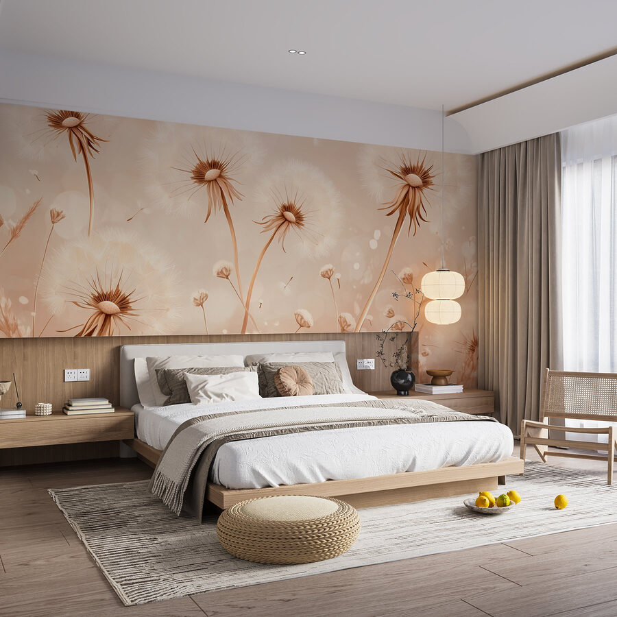 Wall murals Dandelions dancing in the gentle breeze