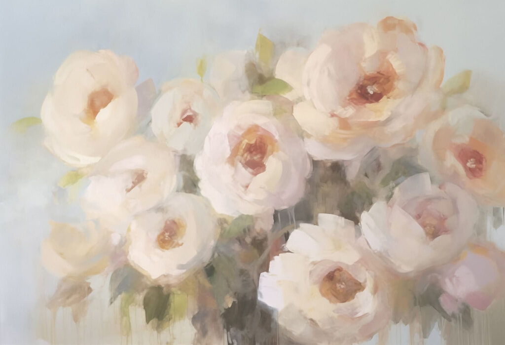 Painting of flowers in a vase Painting of flowers in a vase
