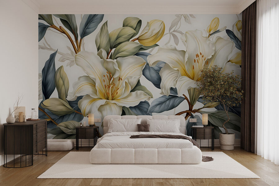 Delicate blooms amidst lush greenery