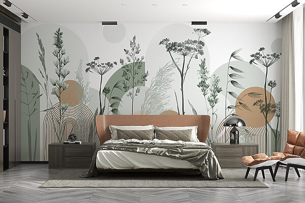 Wall murals Wall murals Serene nature-inspired abstract design (SKU: w08665v1)