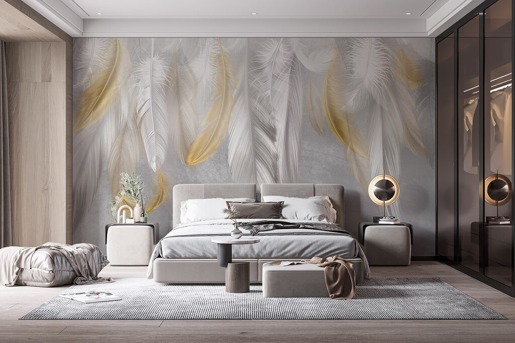 Delicate feathers in soft hues