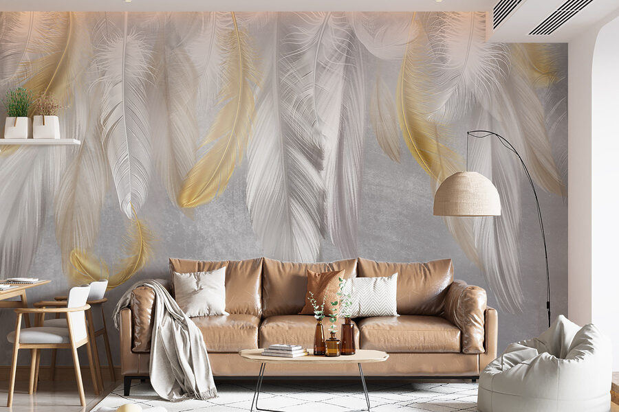 Delicate feathers in soft hues