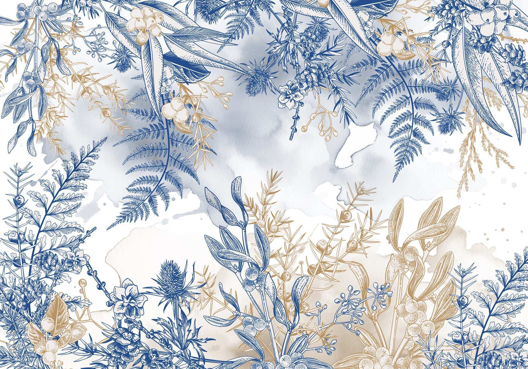 Blue and white floral pattern Blue and white floral pattern