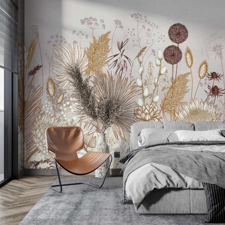 Delicate floral patterns in soft hues