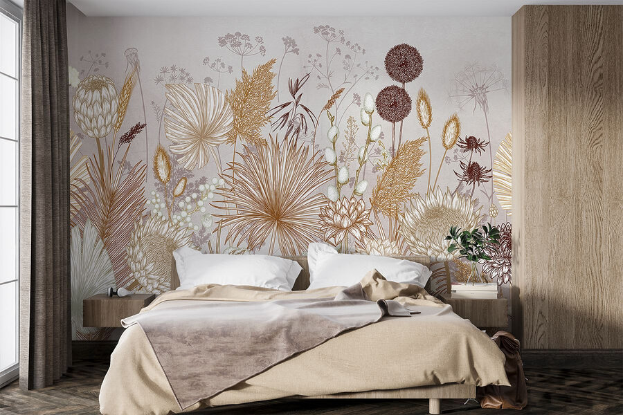 Delicate floral patterns in soft hues