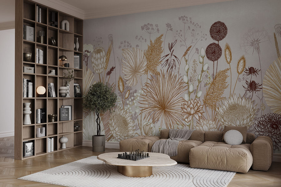 Delicate floral patterns in soft hues