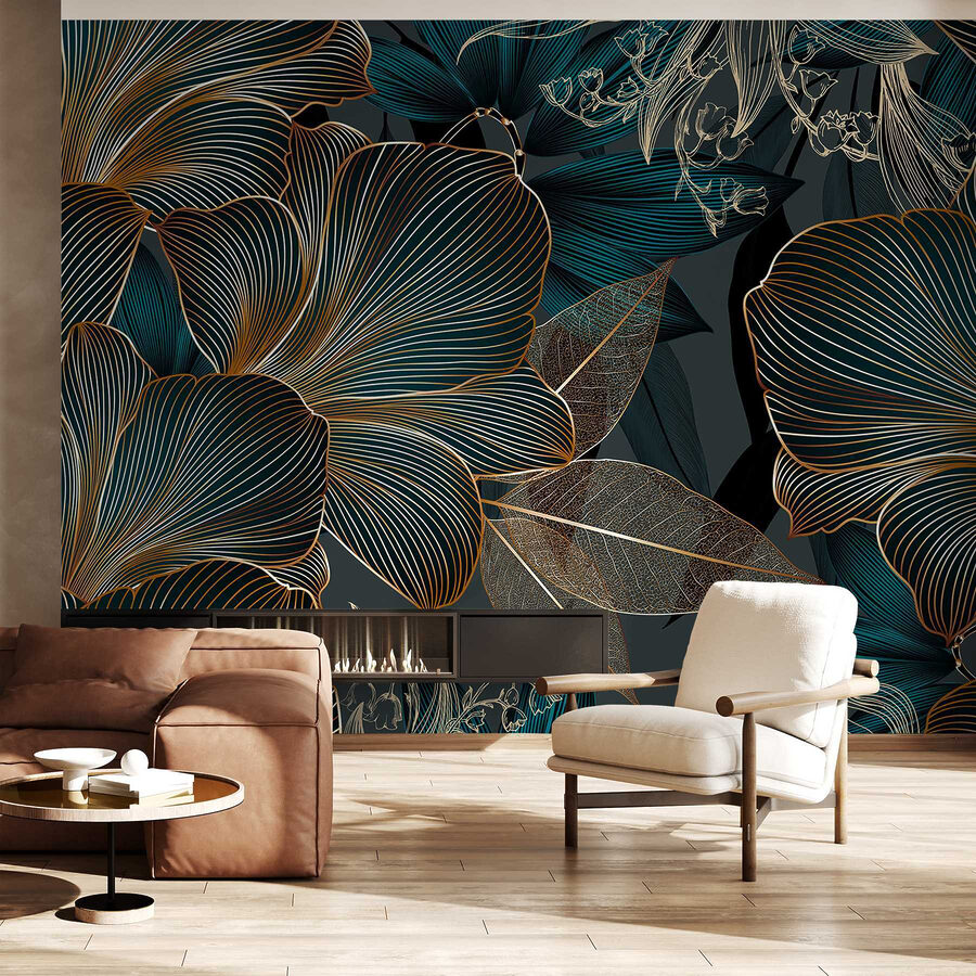 Elegant floral design in dark tones