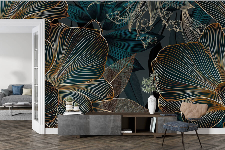 Elegant floral design in dark tones
