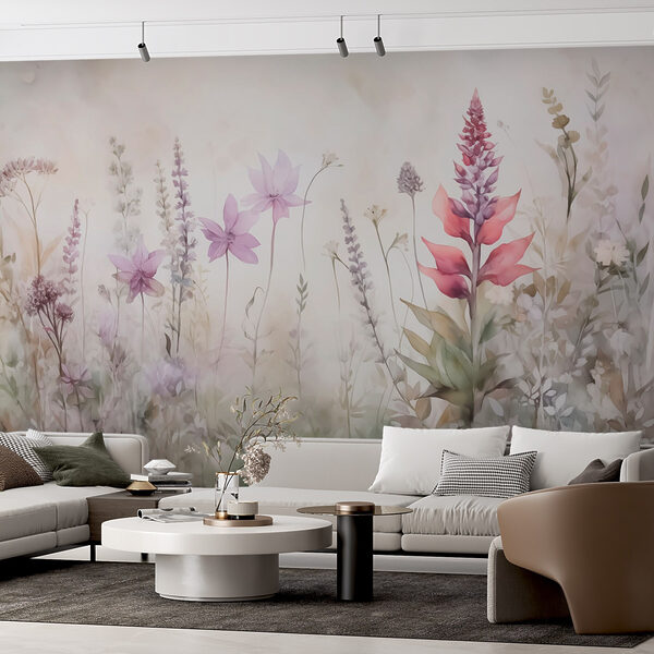 Painting of flowers in a field Painting of flowers in a field