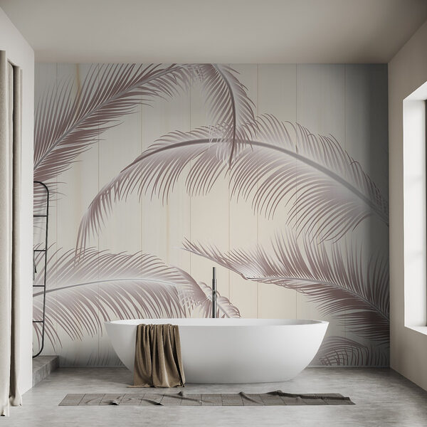 Elegant palm leaves against a light background Elegant palm leaves against a light background