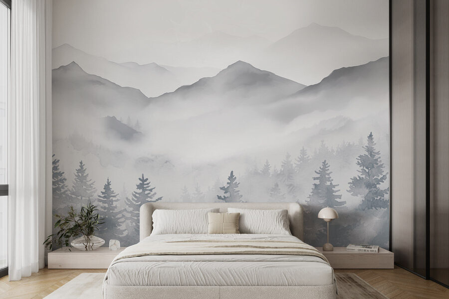Wall murals Landscape of mountains and trees - Image 2