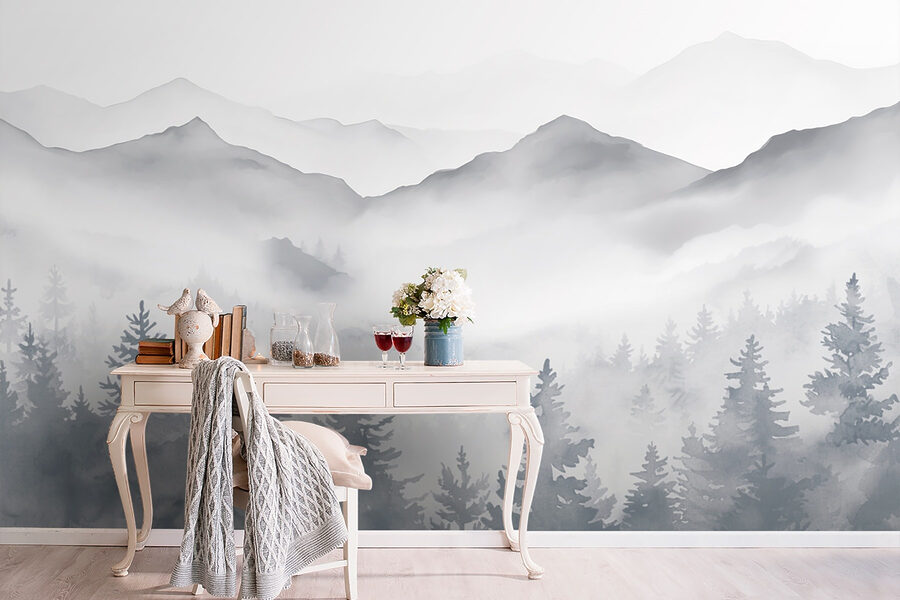 Wall murals Landscape of mountains and trees - Image 5