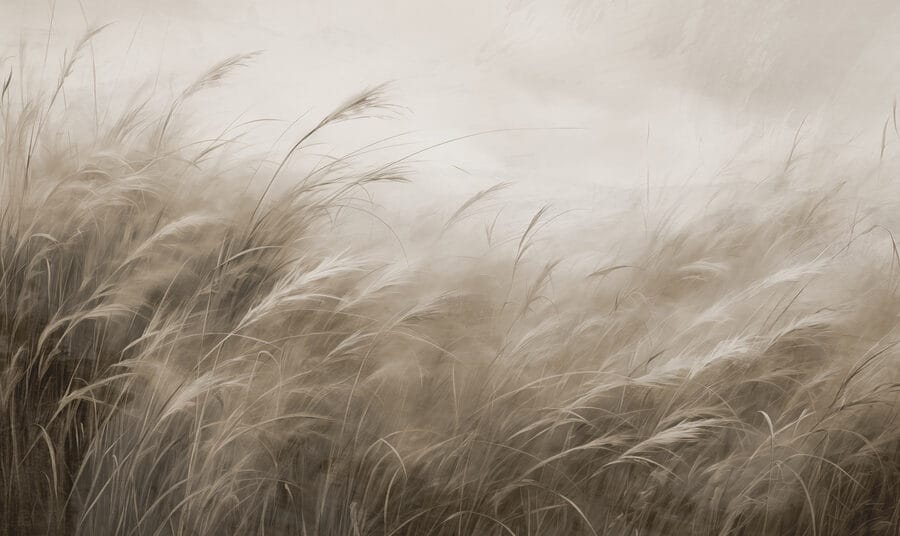 Wall murals Field of grass with a cloudy sky - Image 4