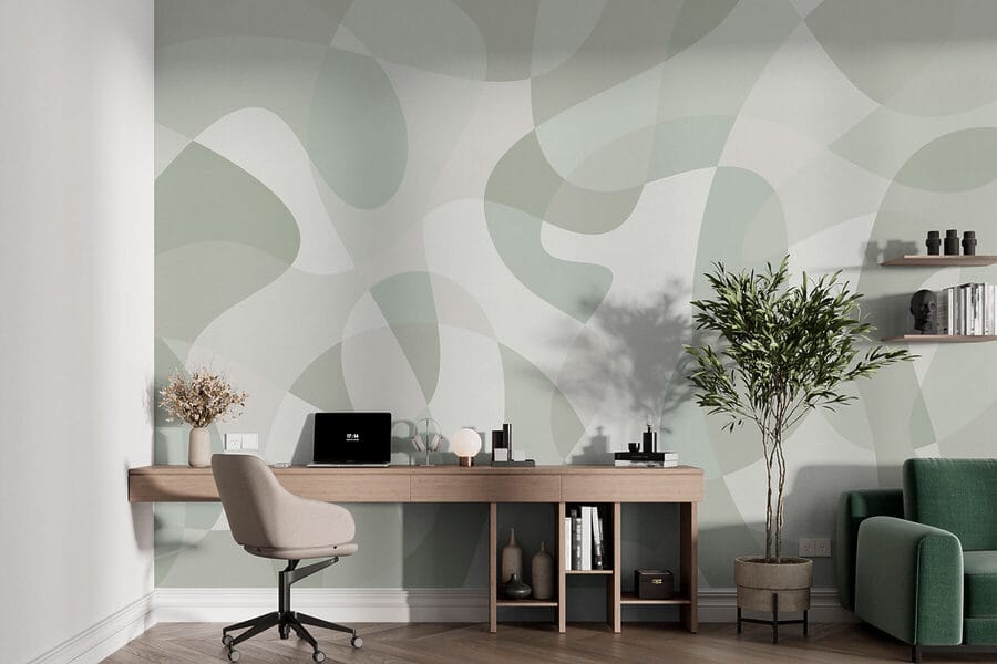 White and grey background with circles
