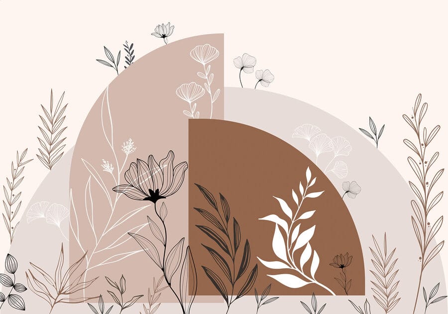 Graphic design of flowers and leaves