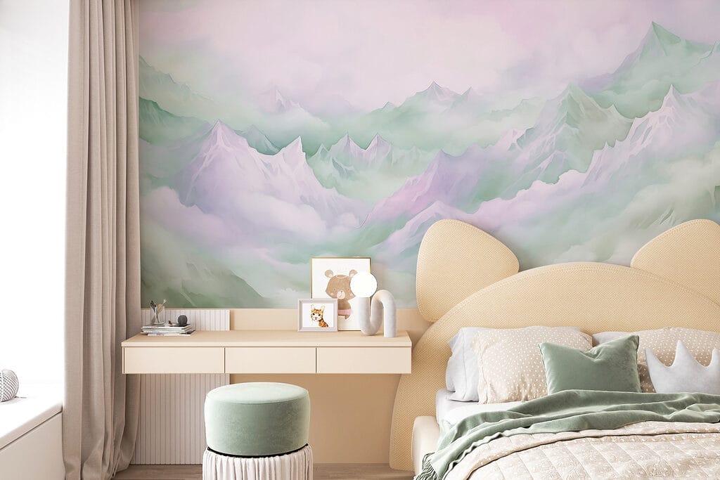 Mountain range with clouds