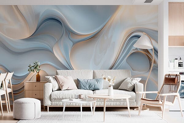 Wall murals Wall murals White and grey swirly background (SKU: w02909)