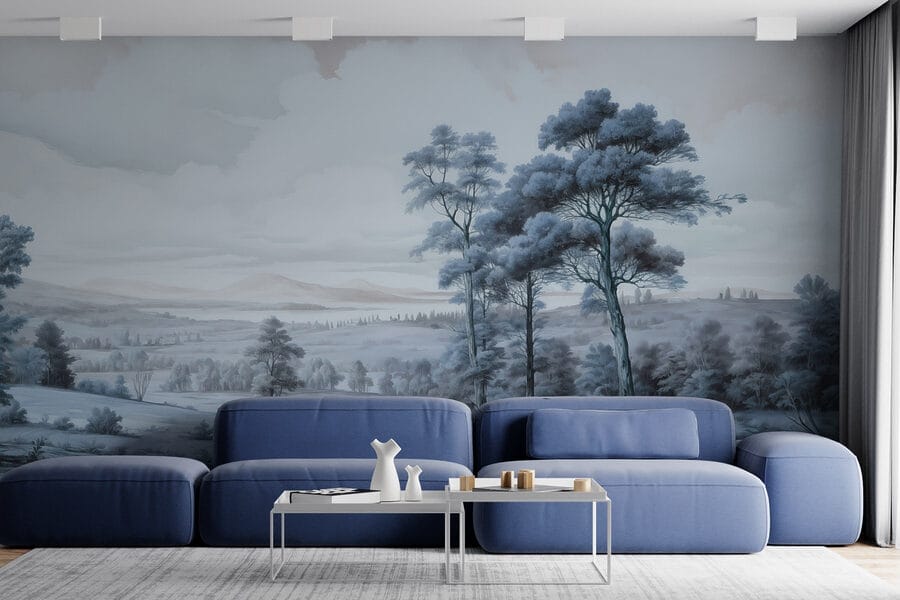 Wall murals Landscape with trees and a river