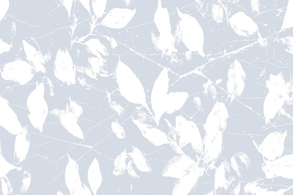 White leaves on a blue background White leaves on a blue background