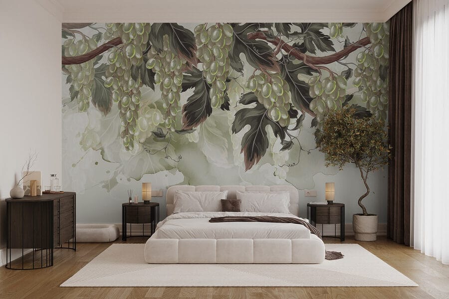 Bunch of grapes on a vine