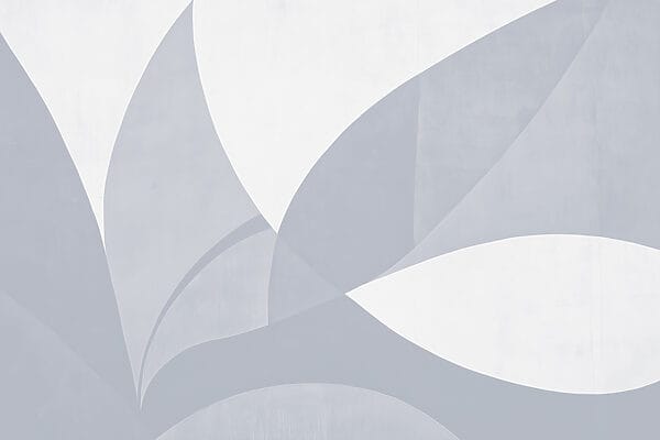 White and grey wall with geometric shapes