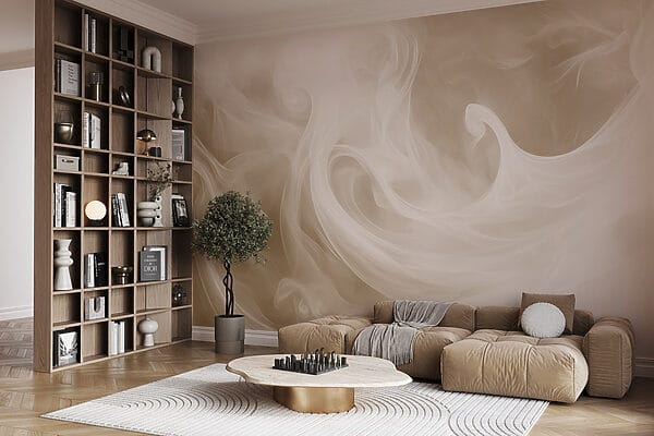 White smoke in a light brown background White smoke in a light brown background