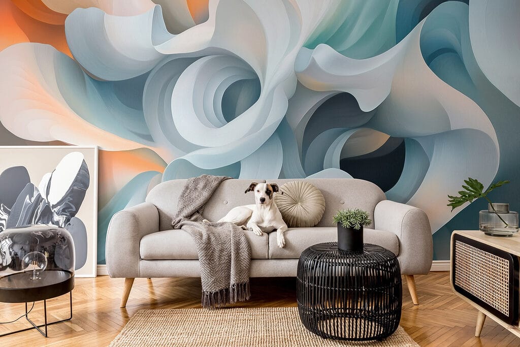 Flowing forms of soft pastel hues Flowing forms of soft pastel hues