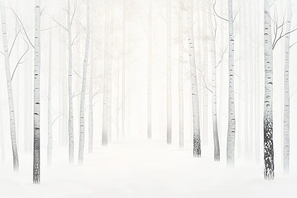 Group of trees in a snowy forest Group of trees in a snowy forest