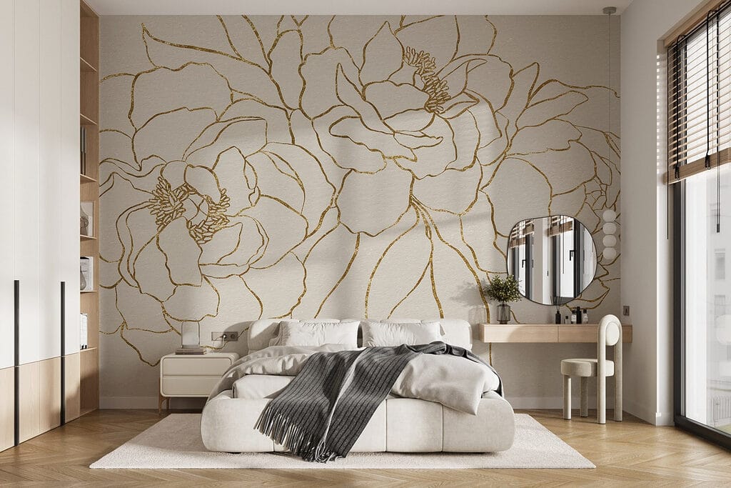 Drawing of flowers on a white surface Drawing of flowers on a white surface