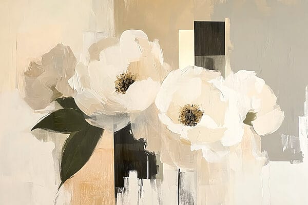 Painting of white flowers Painting of white flowers
