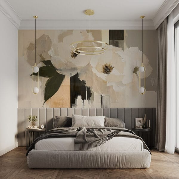 Painting of white flowers Painting of white flowers