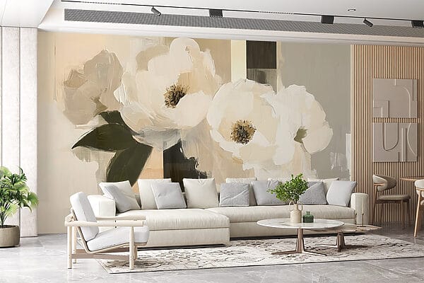 Painting of white flowers Painting of white flowers
