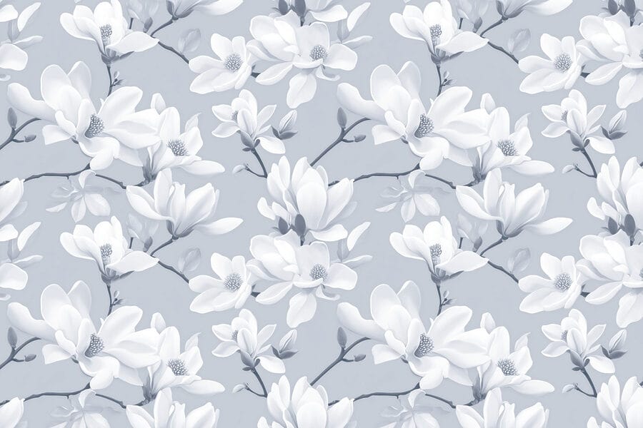 Wall murals Pattern of white flowers - Image 6
