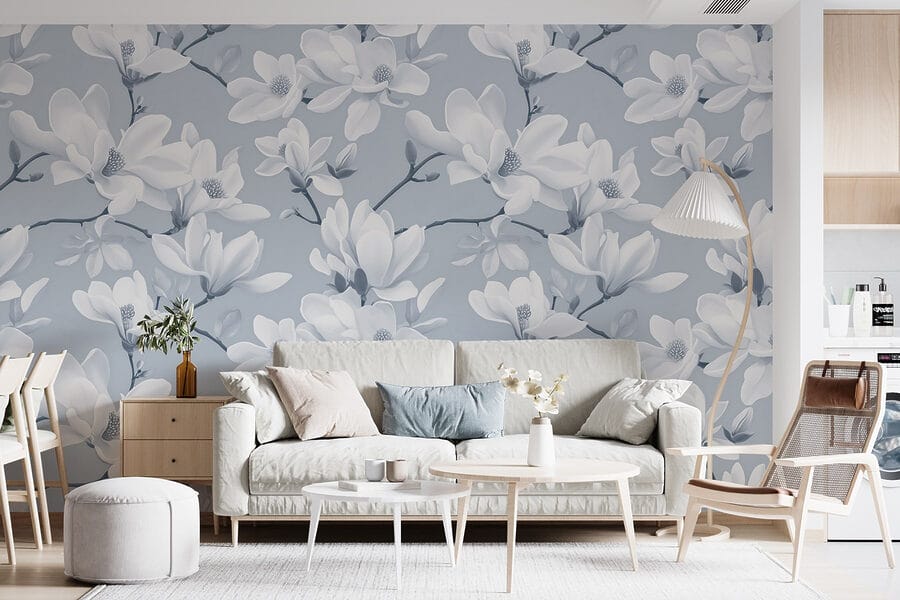 Wall murals Pattern of white flowers - Image 2