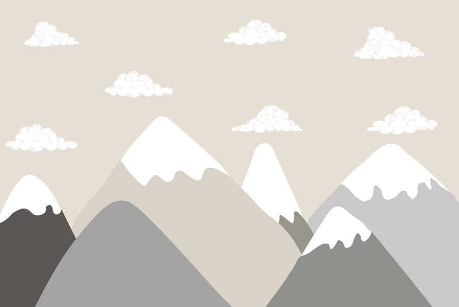 Wall murals Mountain range with clouds - Image 3
