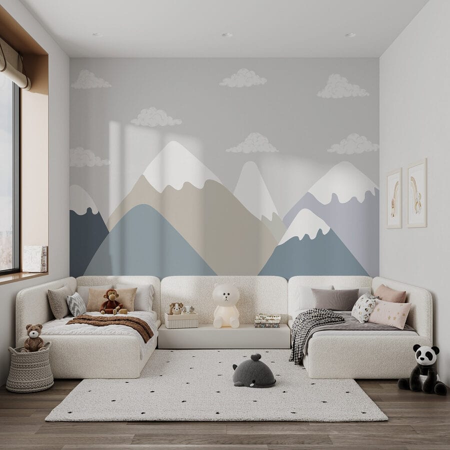 Wall murals Mountain range with clouds - Image 2