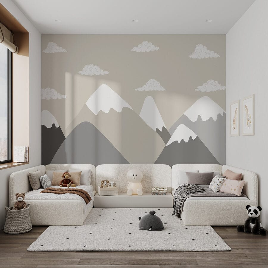 Wall murals Mountain range with clouds - Image 2