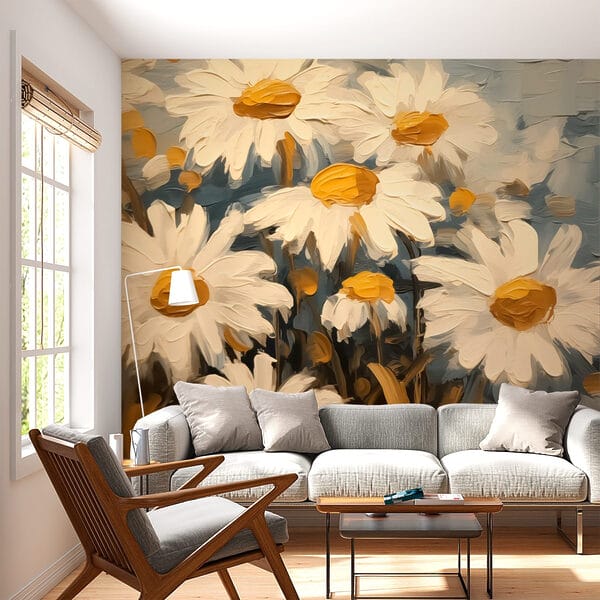 Painting of white and yellow flowers Painting of white and yellow flowers