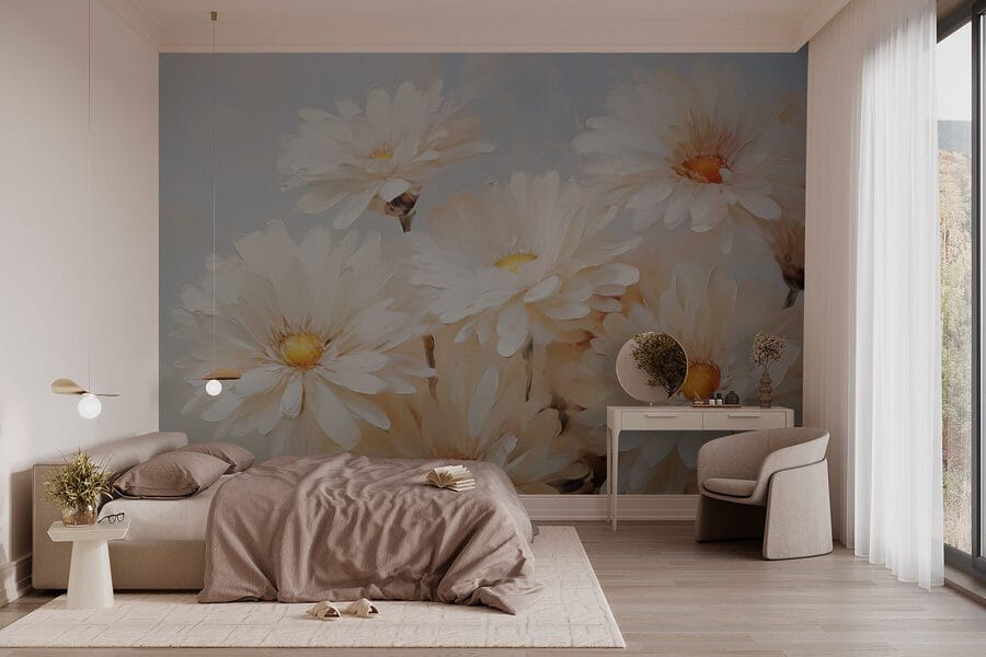 Wall murals Group of white flowers